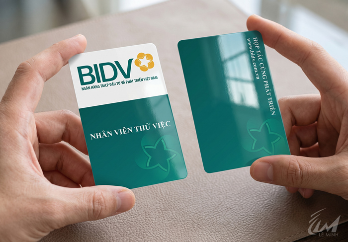Mẫu thẻ nhân viên thử việc ngâng hàng BIDV