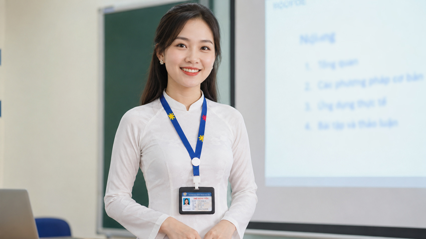 In thẻ giáo viên nhựa PVC