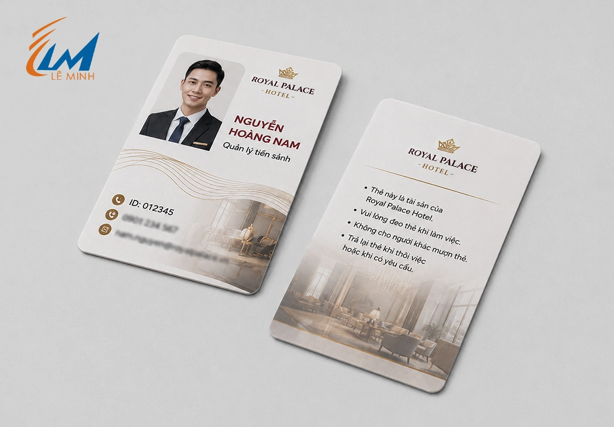 in thẻ nhân viên Khách sạn – du lịch