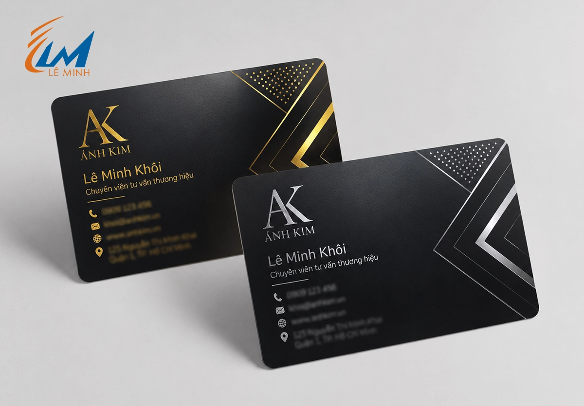 in name card nhựa ép kim vàng và bạc