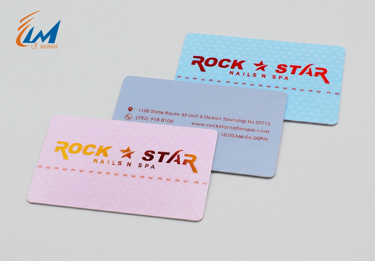 in name card nhựa ép kim vàng và bạc